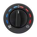 Car dashboard knob switch. Auto air conditioner. Temperature selector Royalty Free Stock Photo