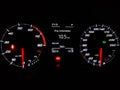 Car dashboard lights with speedomter and RPM Royalty Free Stock Photo