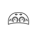 Car dashboard line icon