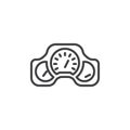 Car dashboard line icon
