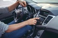 Car dashboard. Radio closeup Royalty Free Stock Photo