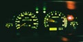 Car dashboard with rev up motion by film photography