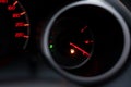 The car dashboard shows the flue gas with red. The oil warning l Royalty Free Stock Photo