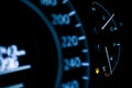 Car dashboard shows low fuel warning light Royalty Free Stock Photo