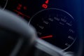 Car dashboard speedometer closeup interior