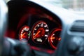 A car dashboard with spidometer Royalty Free Stock Photo