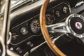 Car Dashboard With Steering Wheel and Gauges Royalty Free Stock Photo