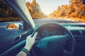 Car dashboard and steering wheel inside of car Royalty Free Stock Photo