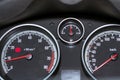 Car dashboard. Tachometer, speedometer and fuel