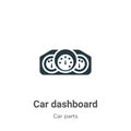 Car dashboard vector icon on white background. Flat vector car dashboard icon symbol sign from modern car parts collection for Royalty Free Stock Photo