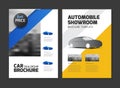 Car dealership brochure. Automobile showroom