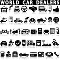 Car dealership icons set