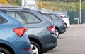 Car Dealership Inventory With Passeger Vehicles Parked In Garage. Royalty Free Stock Photo