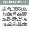 Car Dealership Shop Collection Icons Set Vector