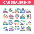 Car Dealership Shop Collection Icons Set Vector