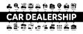 Car Dealership Shop Minimal Infographic Banner Vector