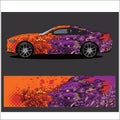 Car decal vector, Dragon tattoos style abstract