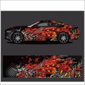 Car decal , Dragon tattoos style abstract