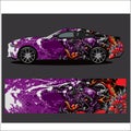 Car decal vector, Dragon tattoos style abstract