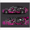 Car decal vector, Dragon tattoos style abstract