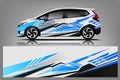 Car decal wrap design . Graphic abstract stripe racing background kit designs for vehicle, race car, rally, adventure and li