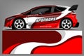 Car decal wrap design vector.