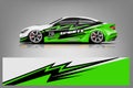 Sport Car decal wrap design vector. Graphic abstract stripe racing background kit designs for vehicle