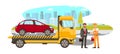 Car Delivery Service Flat Vector Illustration