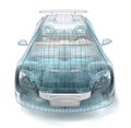 Car design, wire model. Royalty Free Stock Photo