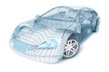 Car design, wire model. My own design. Royalty Free Stock Photo