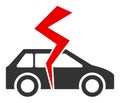 Car Destroy Raster Icon Flat Illustration Royalty Free Stock Photo