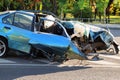 Car destroyed after accident Royalty Free Stock Photo