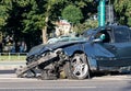 Car destroyed after accident Royalty Free Stock Photo