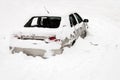 car is destroyed in the snow Royalty Free Stock Photo