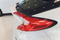 Car detail. New led taillight by night. The rear lights of the car, in hybrid sports car. Developed Car's rear brake Royalty Free Stock Photo