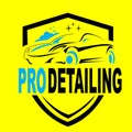 car detailing service logo emblem, sticker polisher car illustration vector graphic Royalty Free Stock Photo