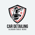 Car detailing shield emblem ready made logo vector isolated. Royalty Free Stock Photo