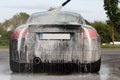 Car Washing with Foam Shampoo. Royalty Free Stock Photo