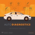 Car diagnostics background template. Auto inspection or garage