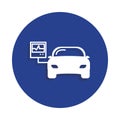 Car diagnostics icon in badge style. One of Car repair collection icon can be used for UI, UX