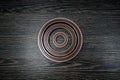 Car differential bearings on wooden background