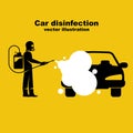 Car disinfection black icon. Cleaning and washing vehicle