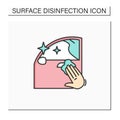 Car disinfection color icon