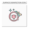 Car disinfection color icon