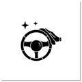 Car disinfection glyph icon