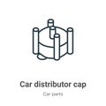 Car distributor cap outline vector icon. Thin line black car distributor cap icon, flat vector simple element illustration from Royalty Free Stock Photo