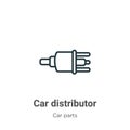 Car distributor outline vector icon. Thin line black car distributor icon, flat vector simple element illustration from editable