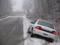 Car In The Ditch Royalty Free Stock Photo