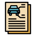 Car docs icon color outline vector Royalty Free Stock Photo