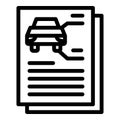 Car docs icon, outline style